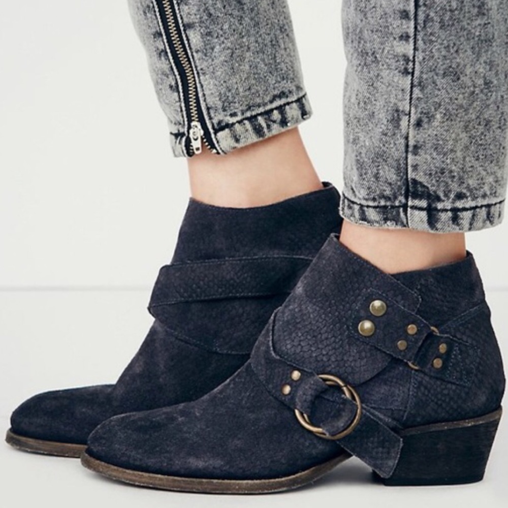 Free People Tortuga suede snakeskin ankle boots